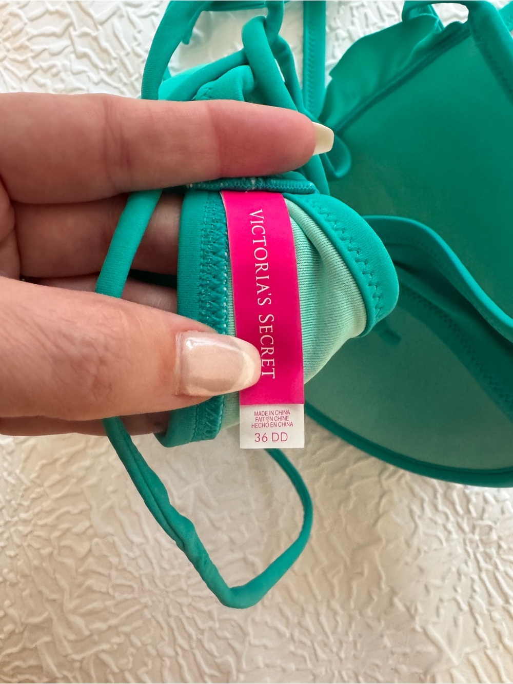 Victoria’s Secret Underwire Push-Up Swim Top Green 36DD - Picture 6 of 6